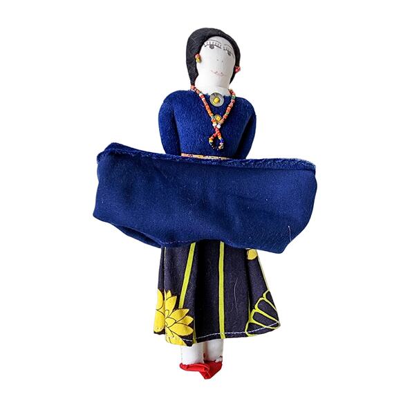 Vintage Native American Handmade Cloth Dolls Folk Art Beaded Primitive Navajo - Picture 5 of 14